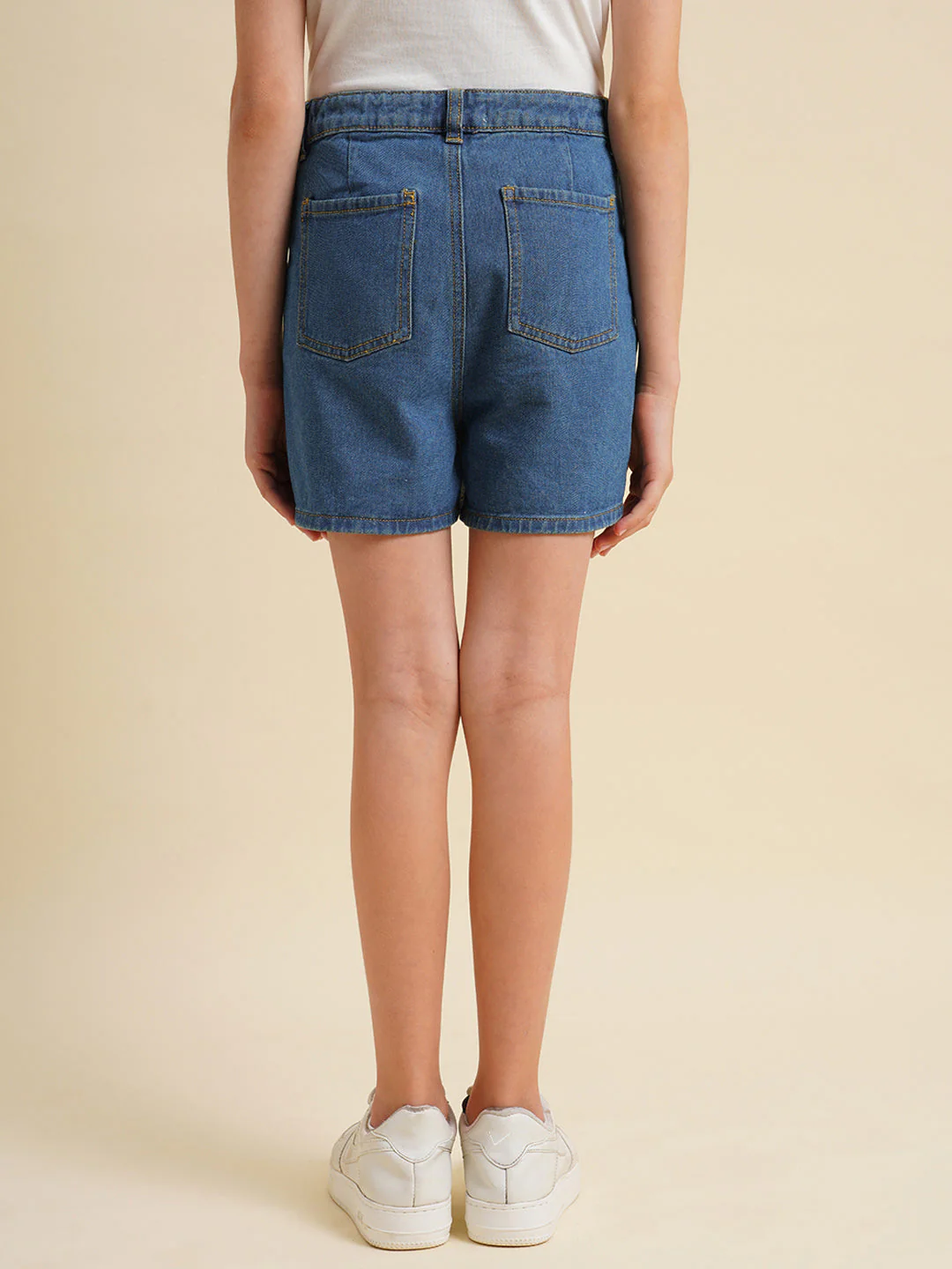 Girls Blue Cotton Denim Skort - Image 7
