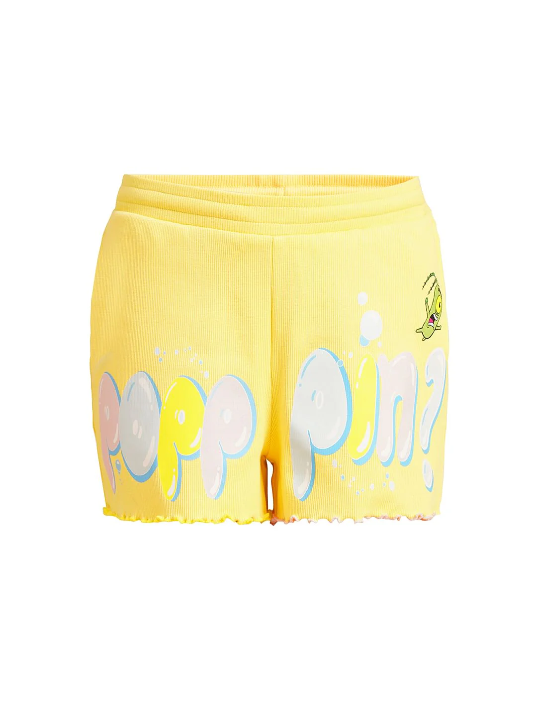 Girls Yellow Ribbed Co-Ord Set Shorts - Image 5