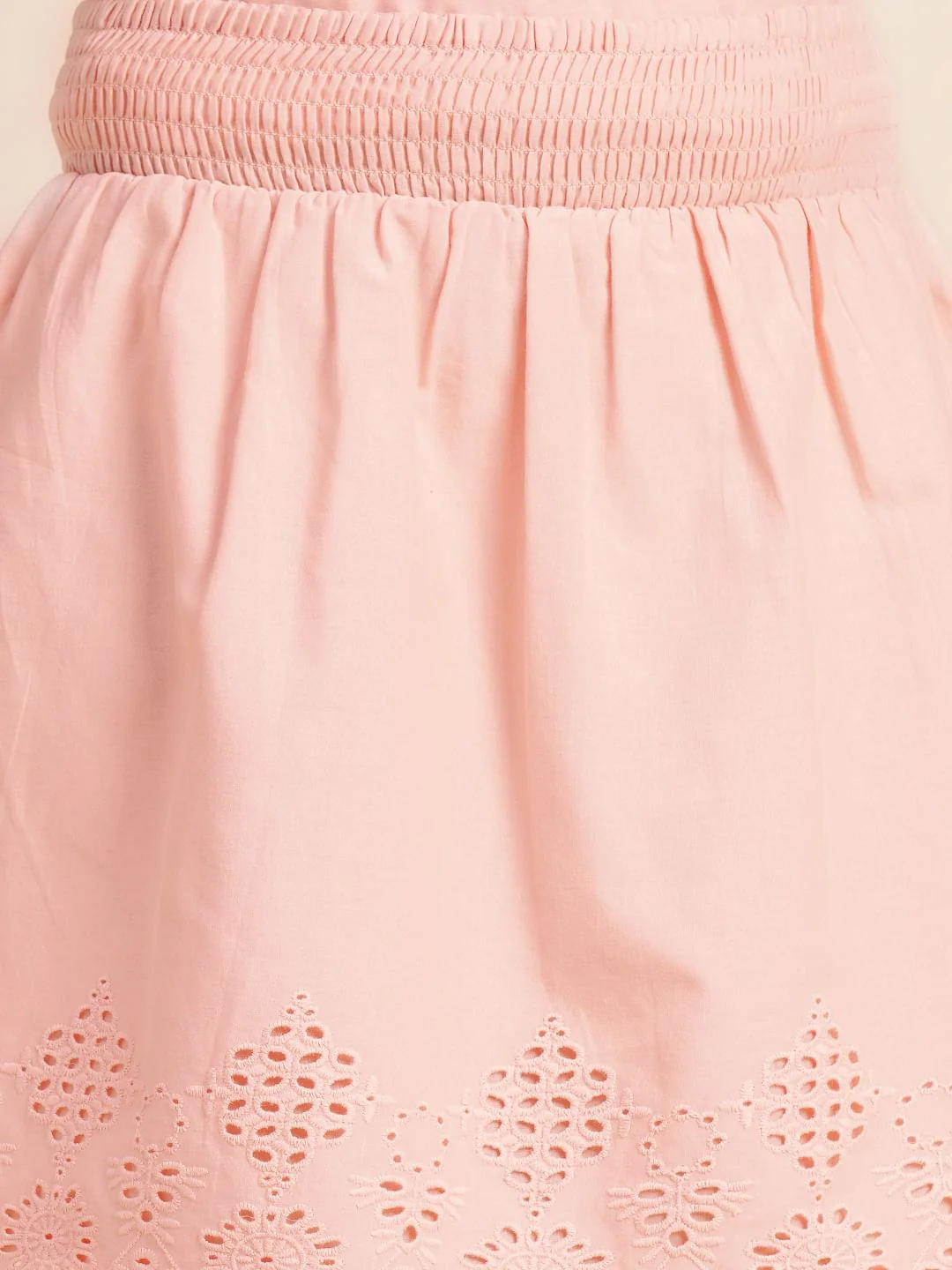Girls Pink Schiffli Co-Ord Set Skirt - Image 4