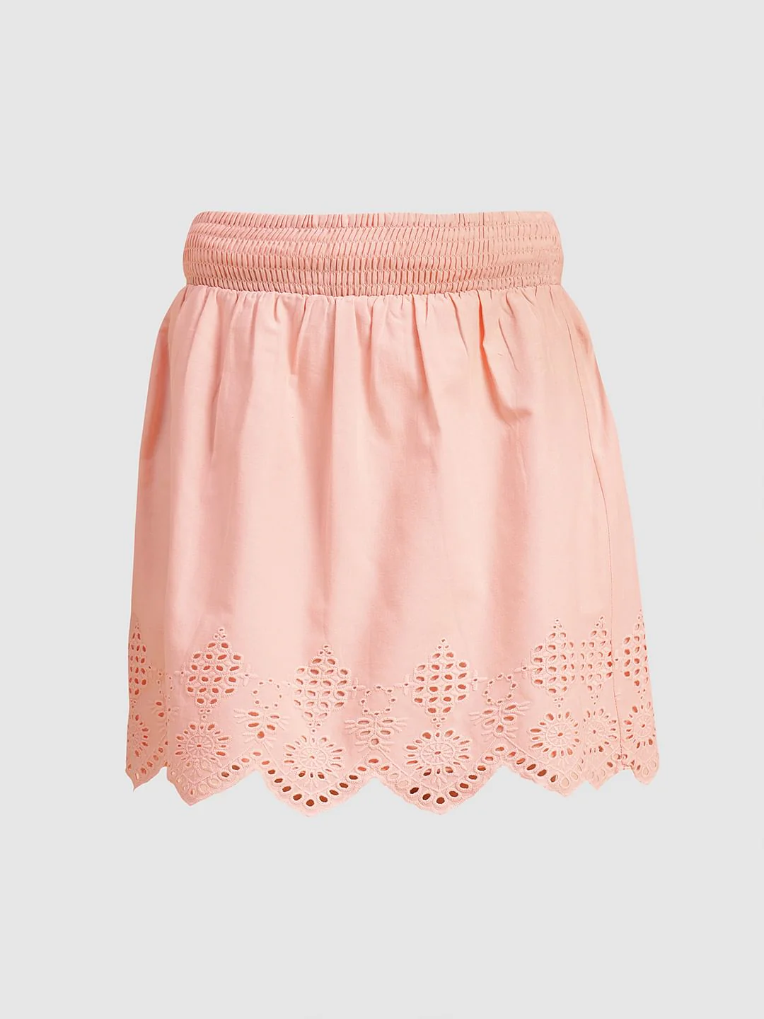 Girls Pink Schiffli Co-Ord Set Skirt - Image 5