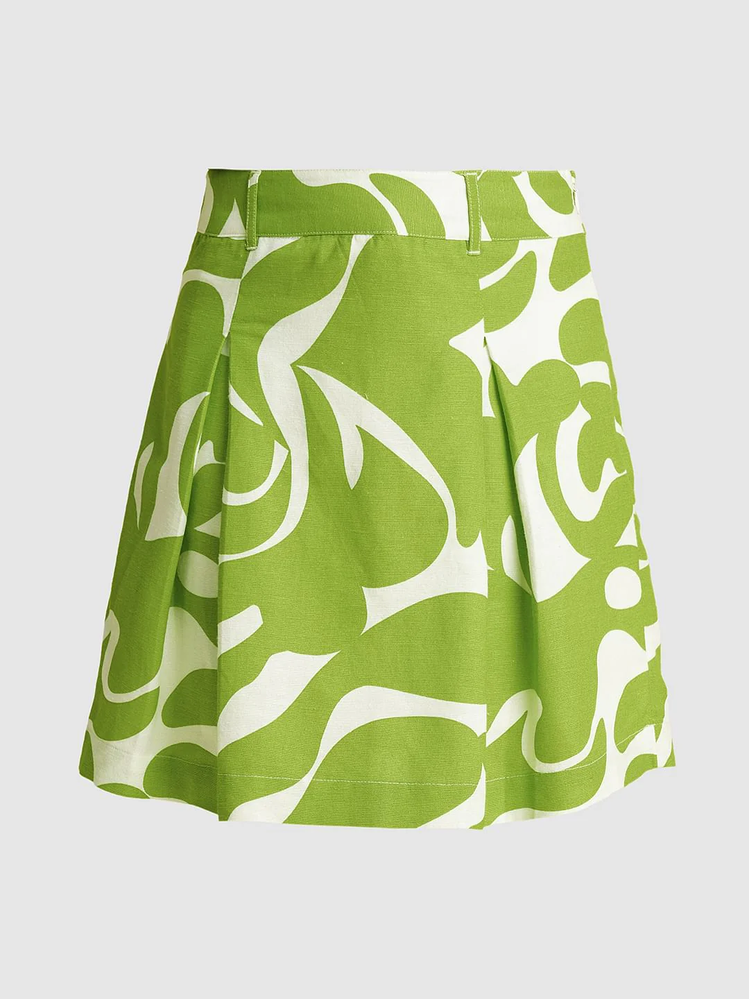 Girls Green Pleated Printed Skirt - Image 5