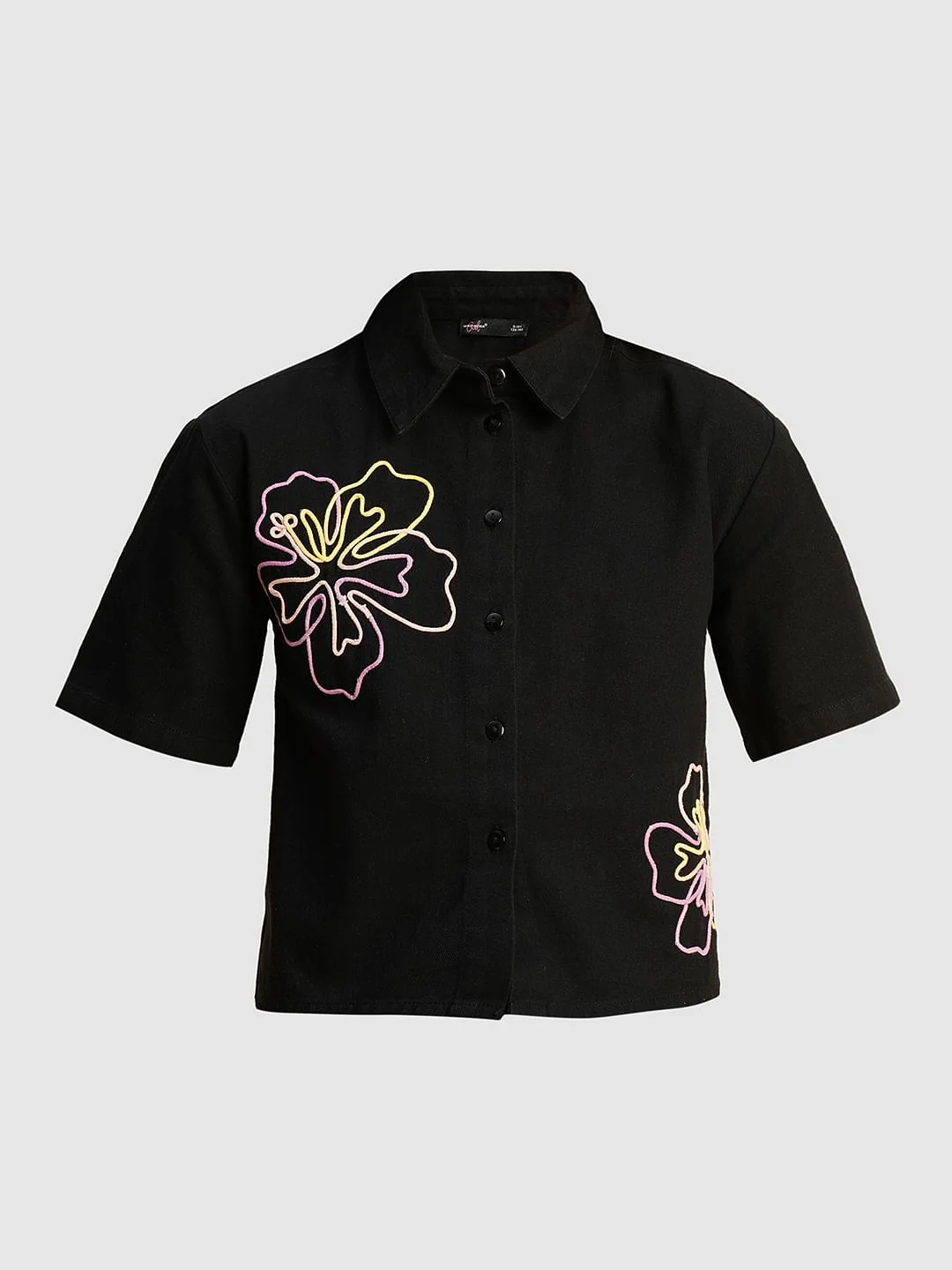 Girls Black Cording Detail Co-Ord Set Shirt - Image 6