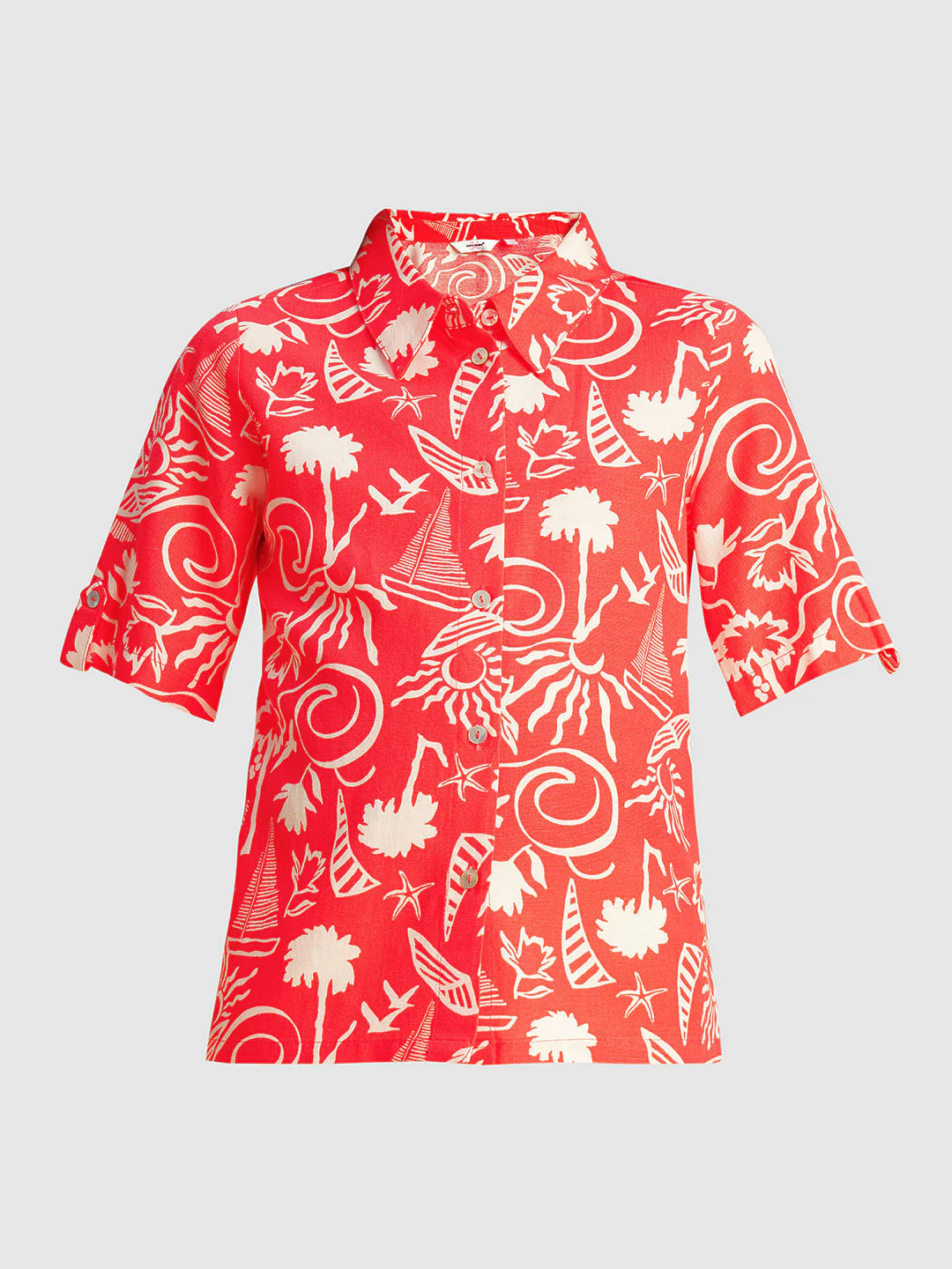 Girls Red Printed Shirt - Image 6