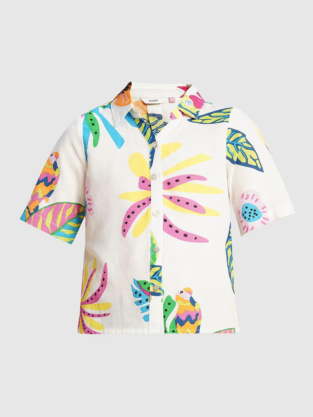 Girls White Printed Shirt - Image 6