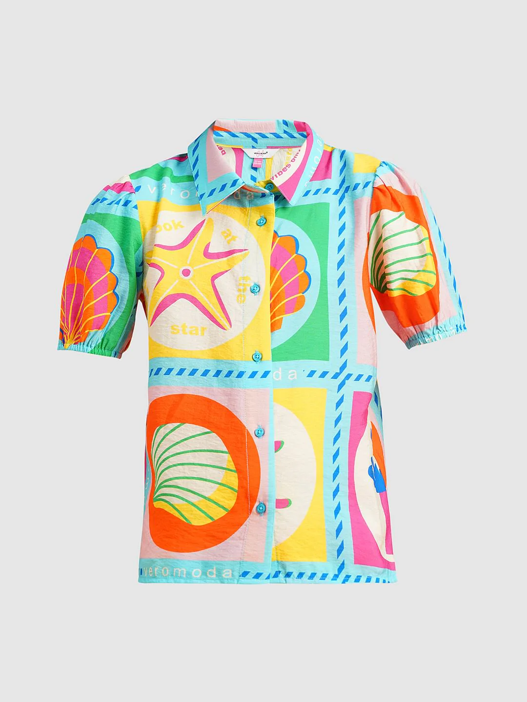 Girls Multi-Colour Printed Co-Ord Set Shirt - Image 6