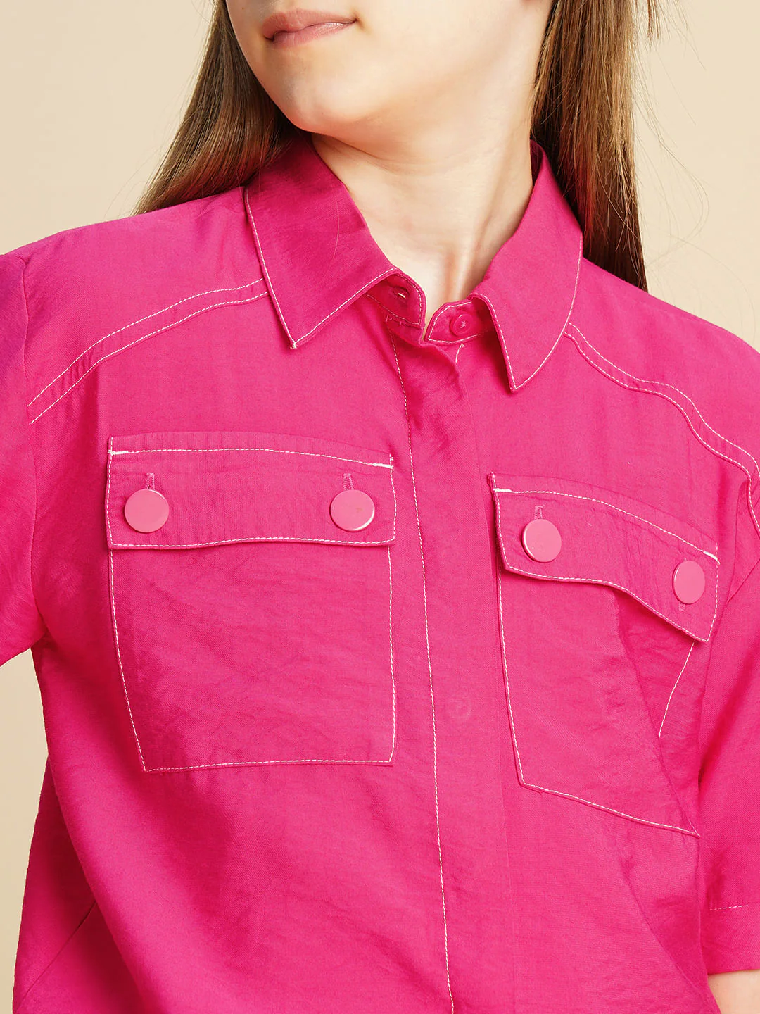 Girl Utility Co-Ord Set Shirt - Image 4