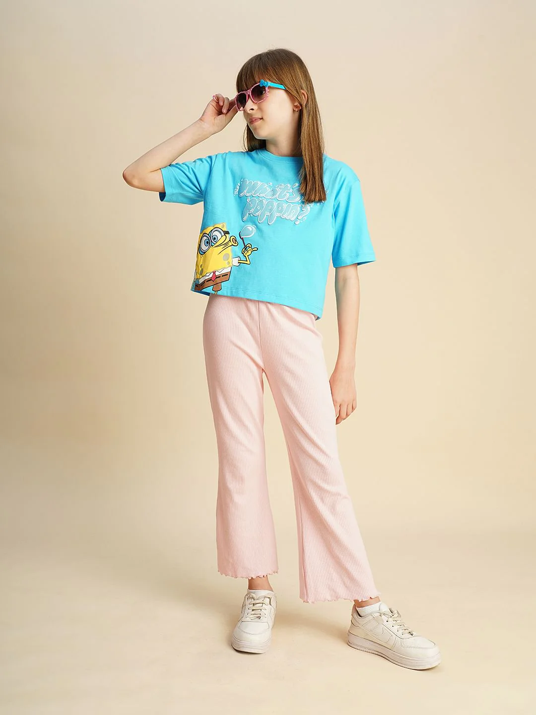 Girls Blue Spongebob Print T-Shirt - Image 5