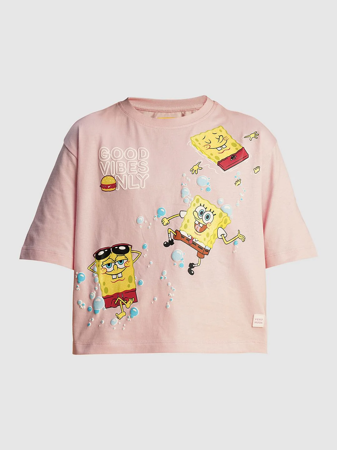 Girls Pink Spongebob Print T-Shirt - Image 6