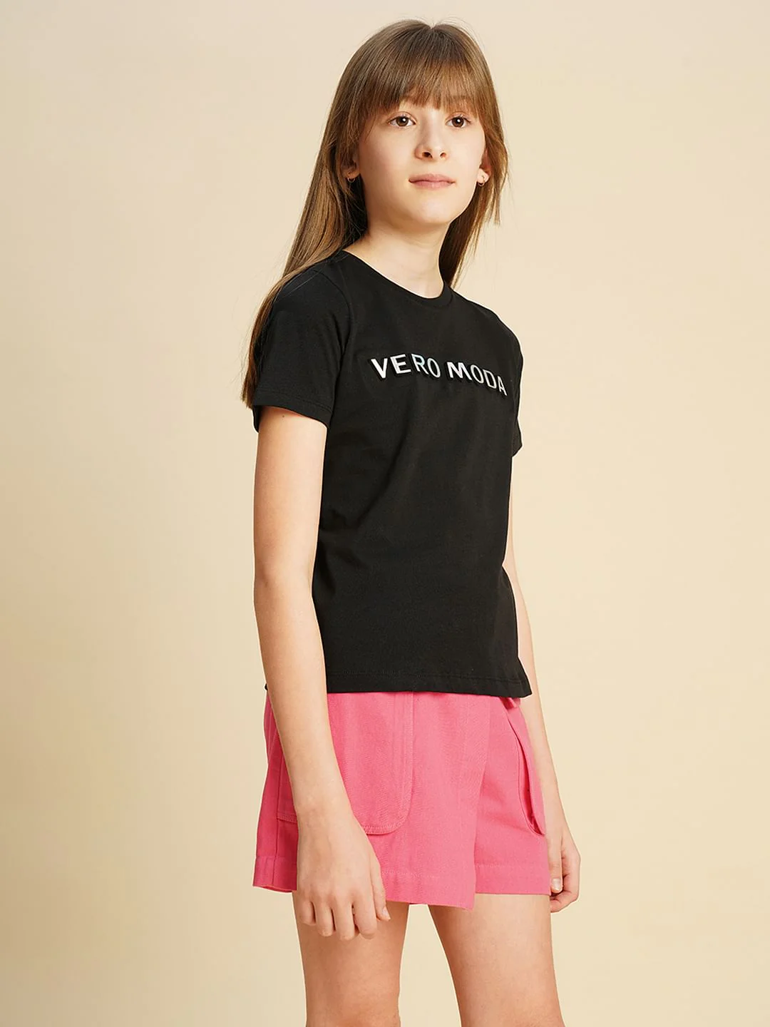 Girls Black Logo Print T-Shirt - Image 2