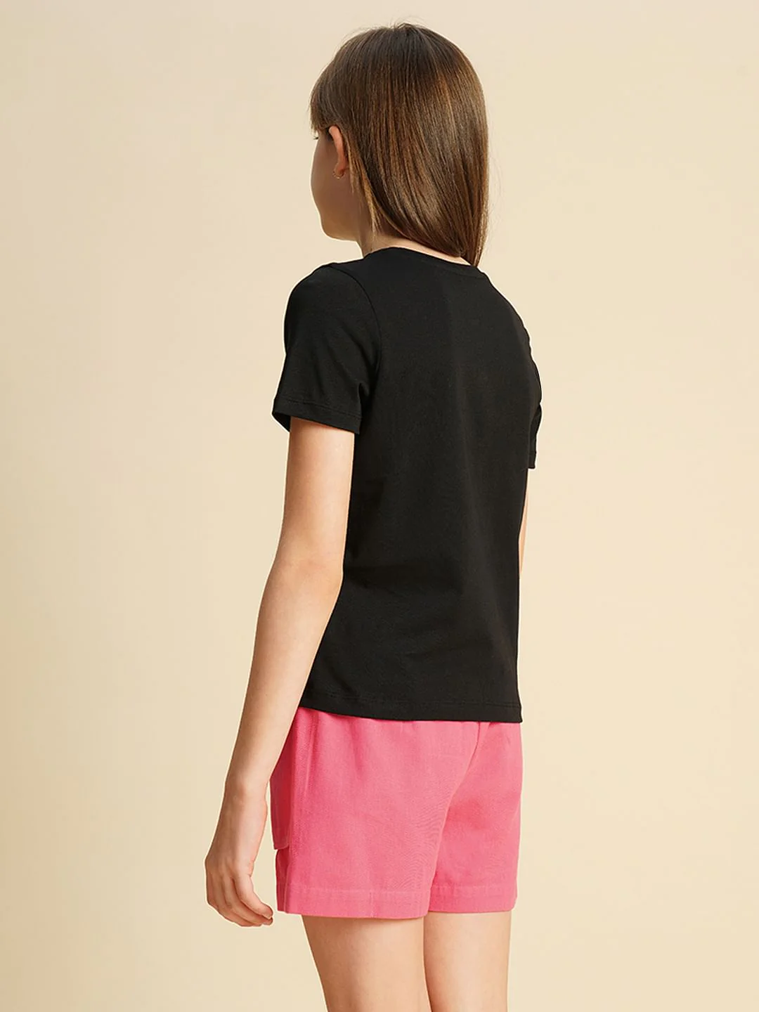 Girls Black Logo Print T-Shirt - Image 3