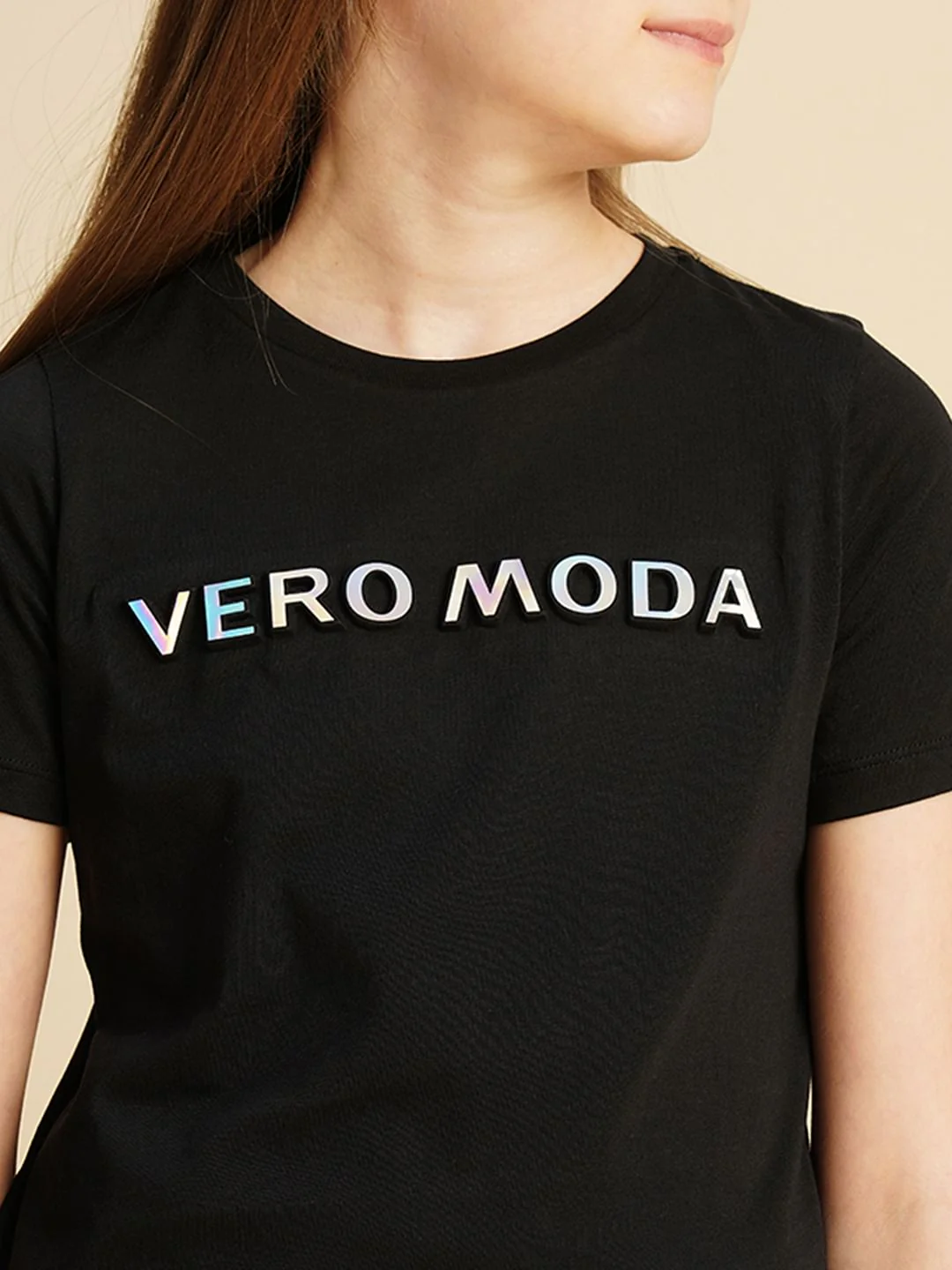 Girls Black Logo Print T-Shirt - Image 4
