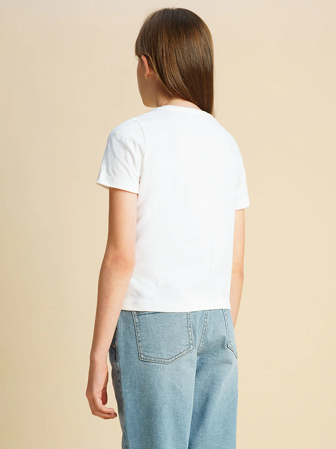 Girls White Logo Print T-Shirt - Image 3