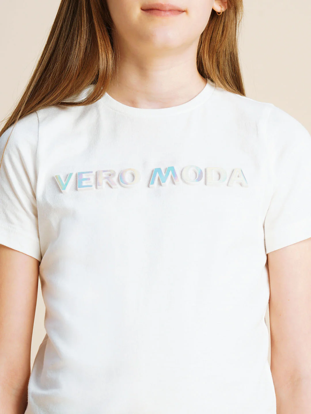 Girls White Logo Print T-Shirt - Image 4