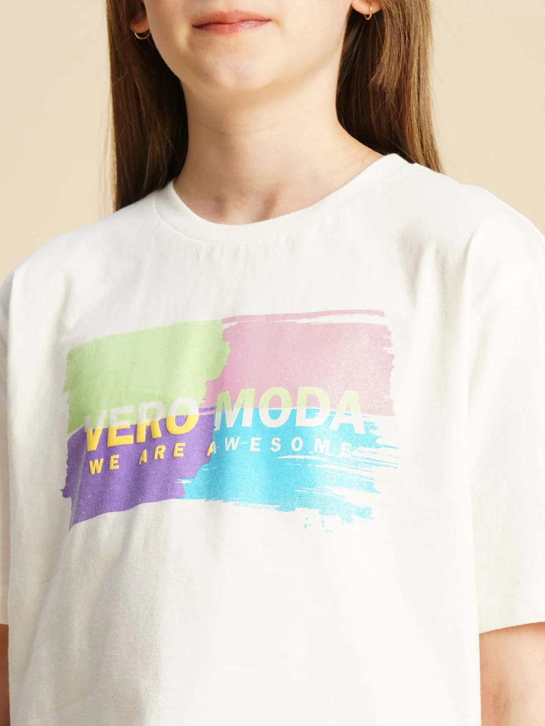 Girls White Logo Text Print T-Shirt - Image 4