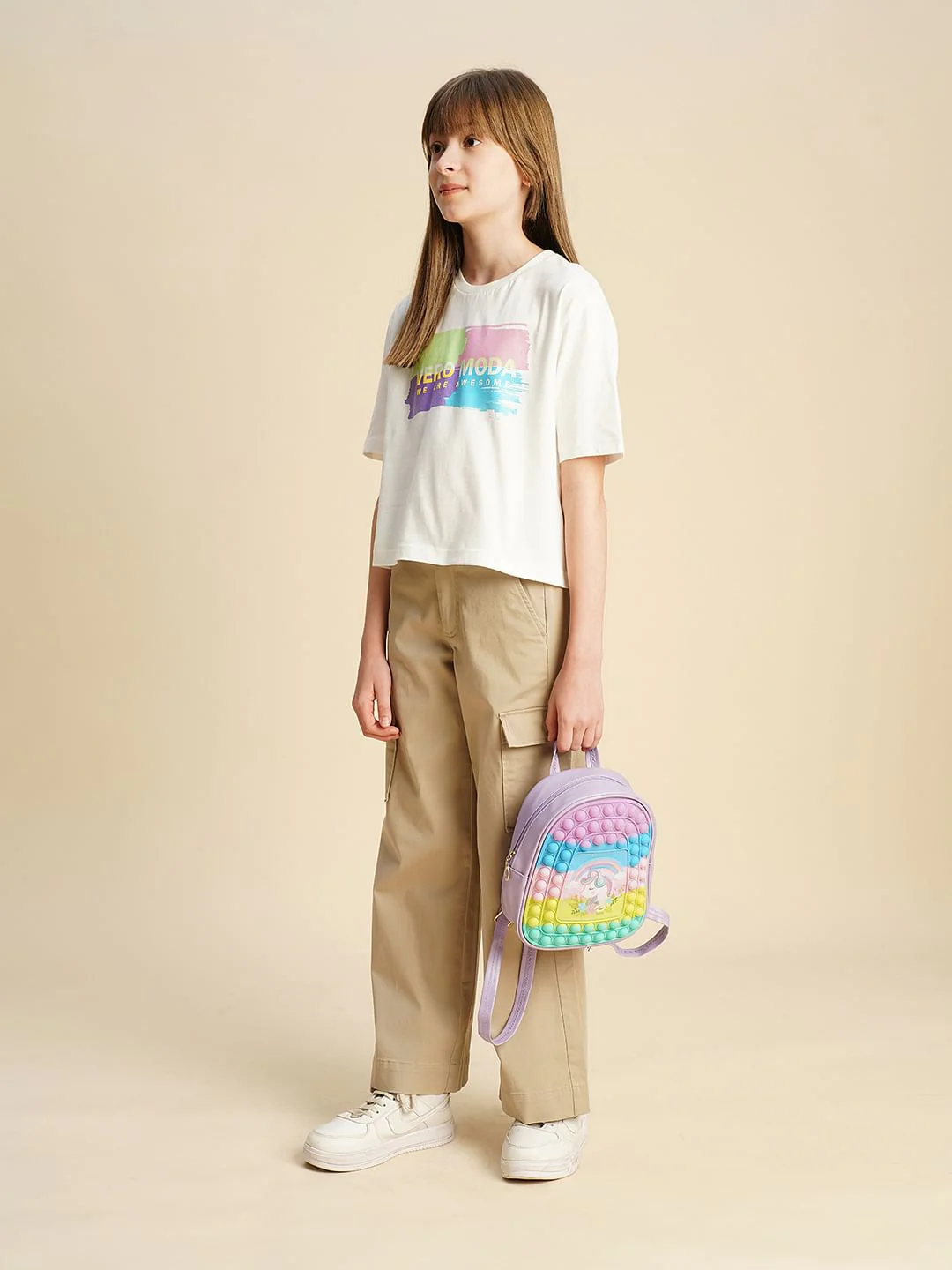 Girls White Logo Text Print T-Shirt - Image 5