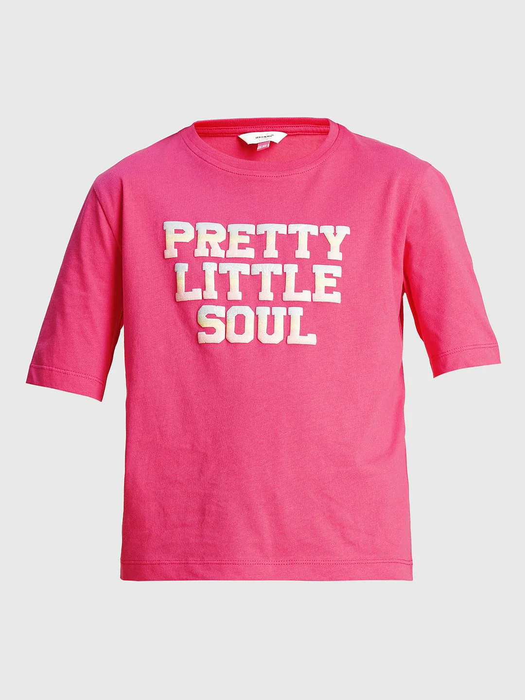 Girls Pink Text Print Cotton T-Shirt - Image 6