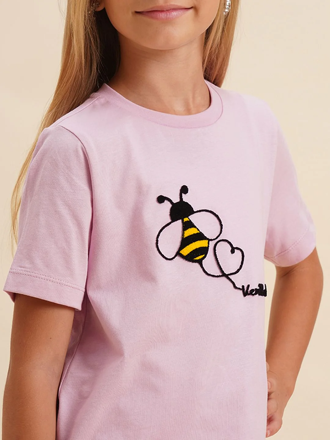 Girls Pink Honeybee Print T-Shirt - Image 4