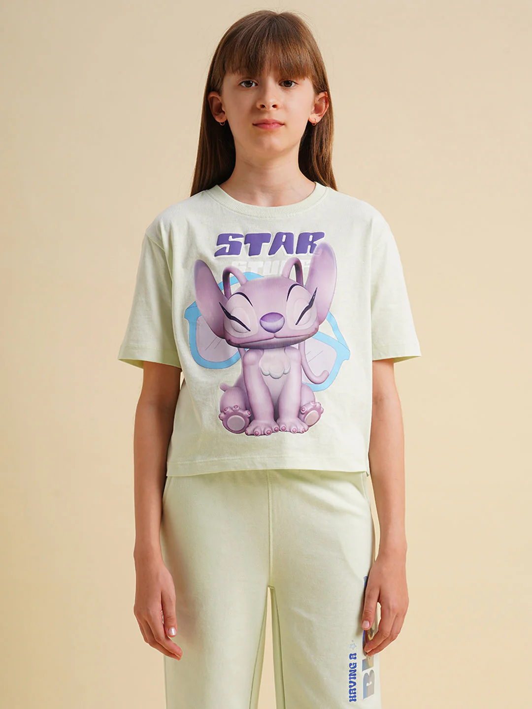 Girls Blue Stitch Graphic Print T-shirt - Image 7