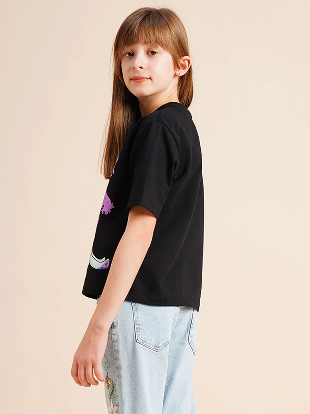 Girls Black Spongebob Print T-Shirt - Image 3