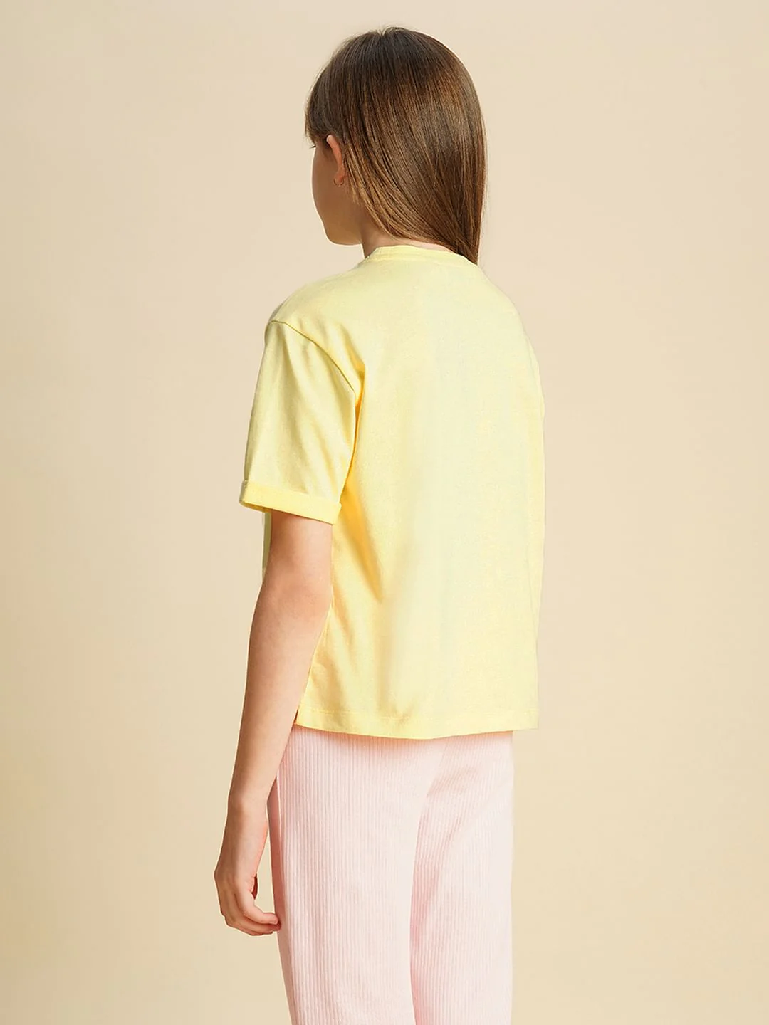 Girls Yellow Landscape Print T-Shirt - Image 3