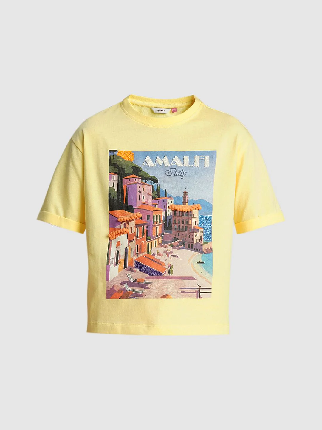 Girls Yellow Landscape Print T-Shirt - Image 6