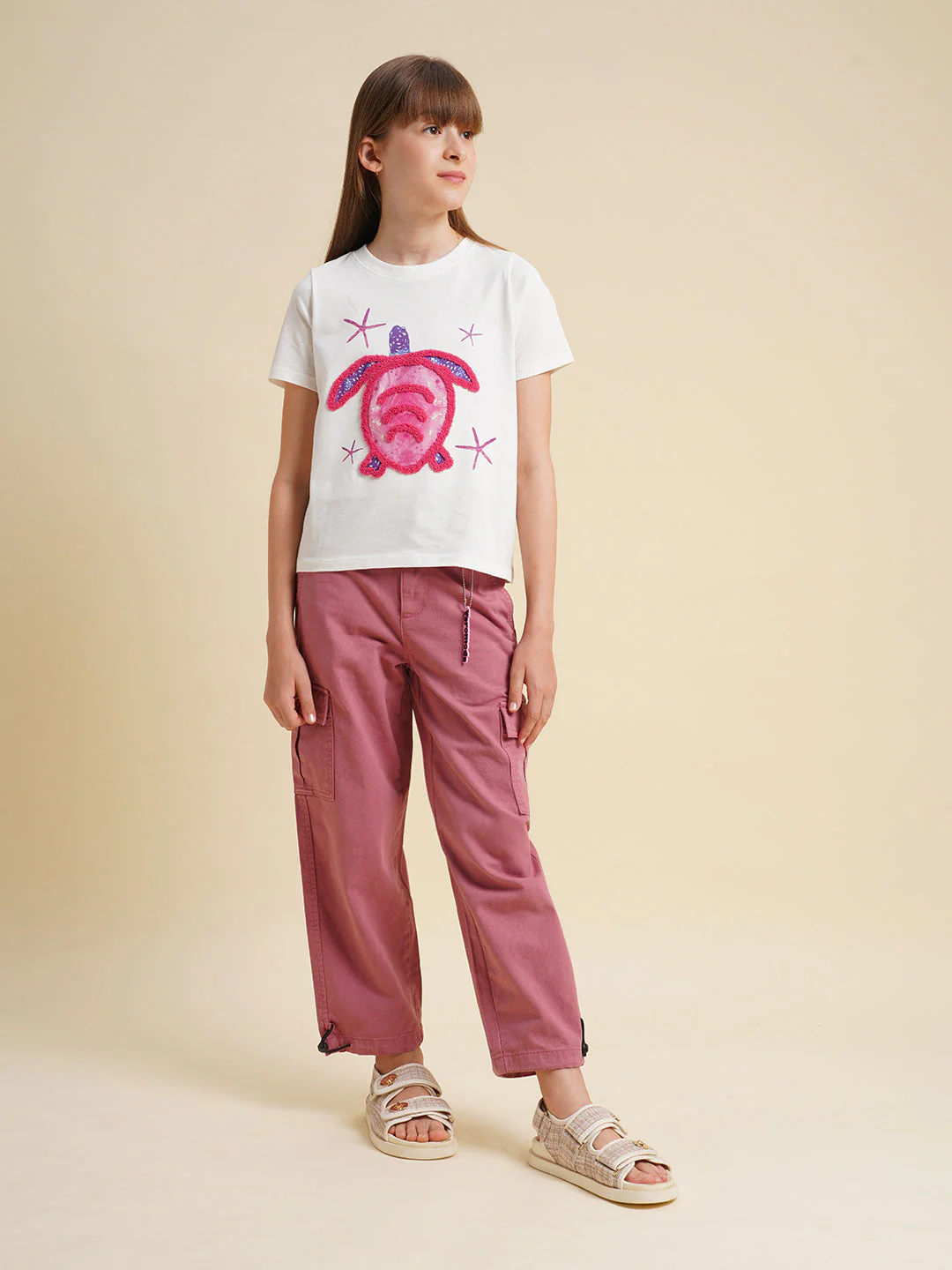 Girls White Turtle Print T-shirt - Image 5