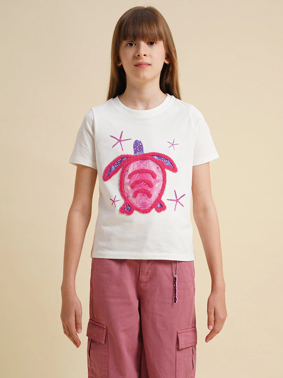 Girls White Turtle Print T-shirt - Image 7