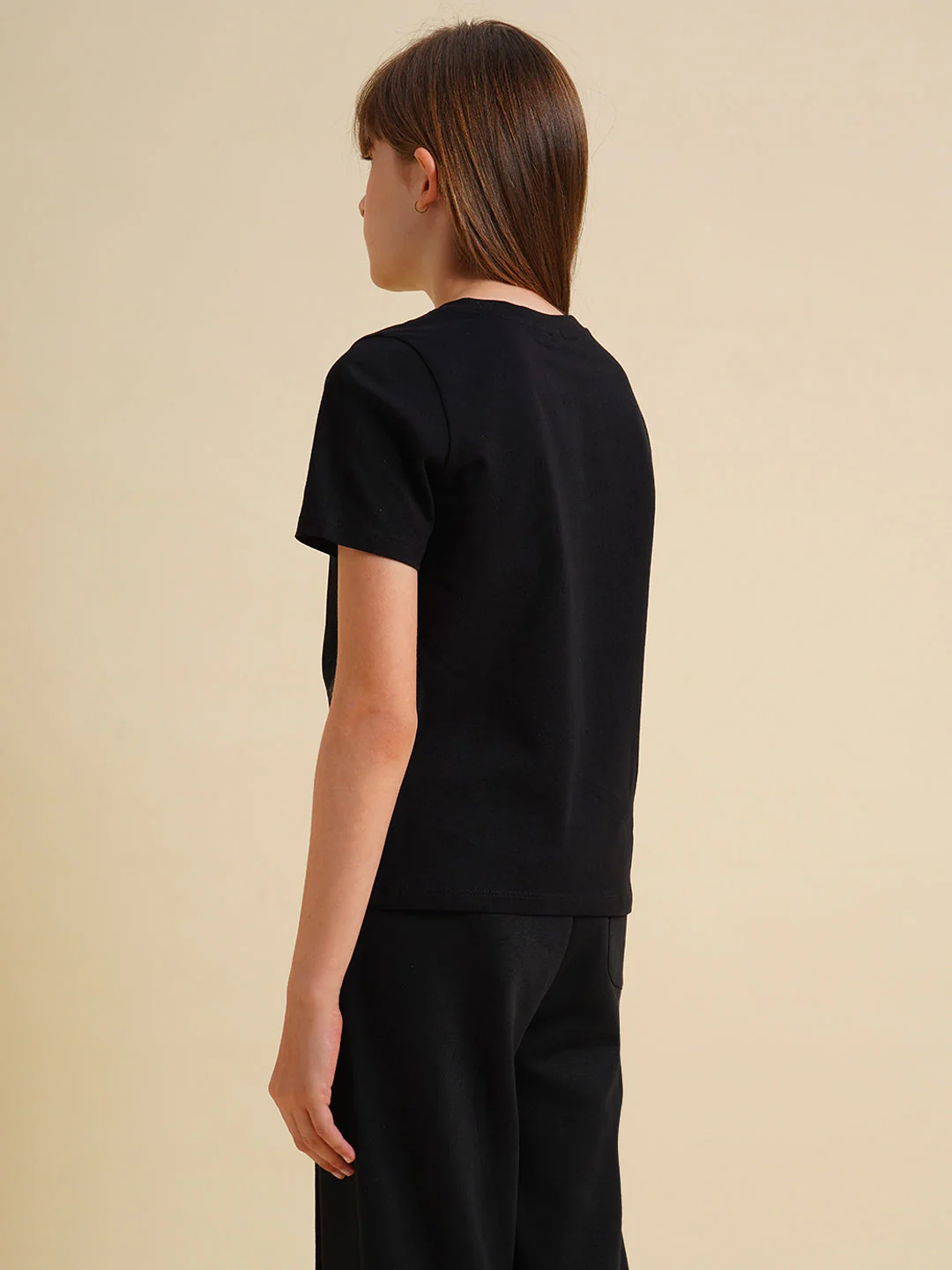 Girls Black Animal Print T-shirt - Image 3