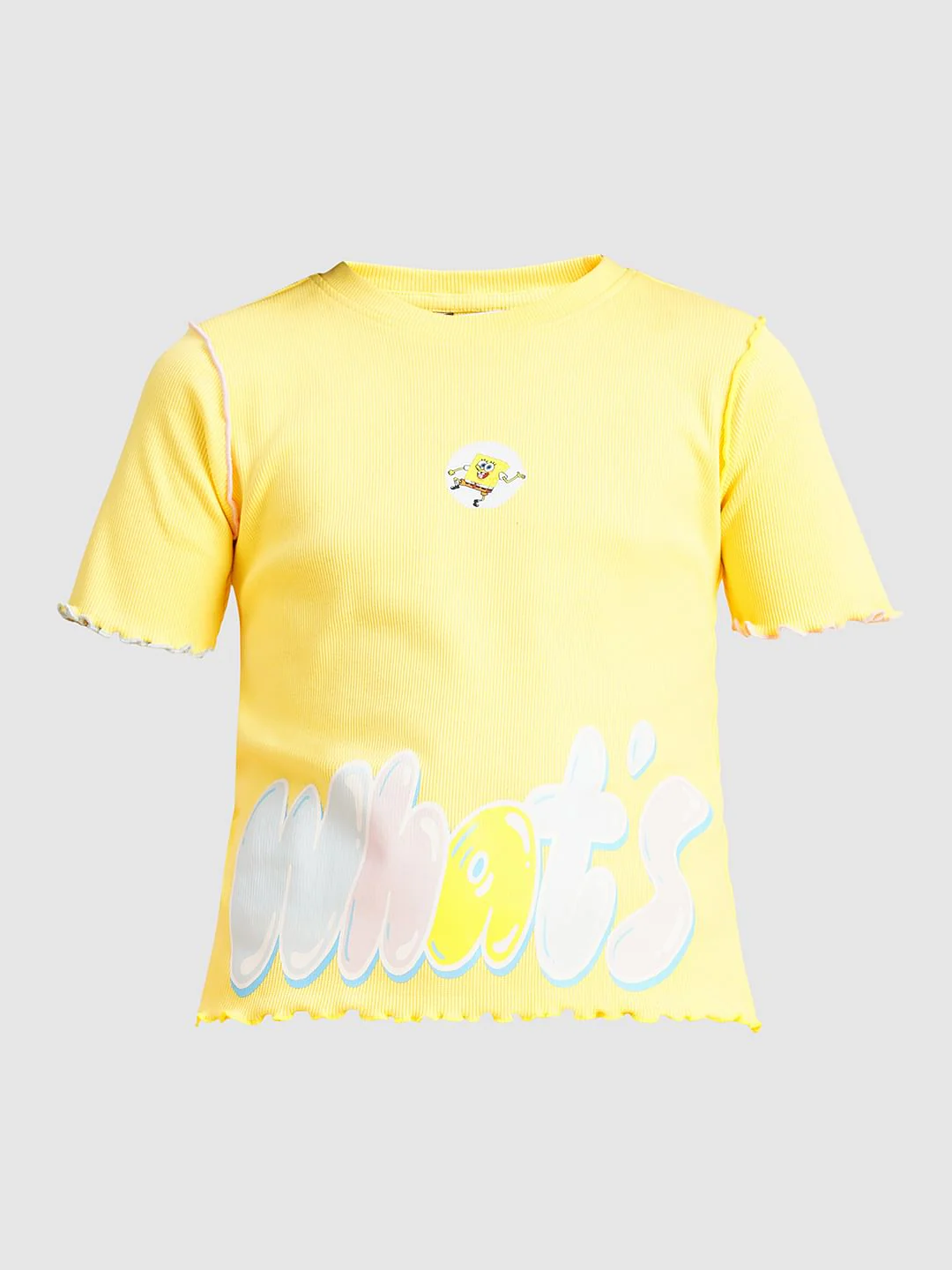 Girls Yellow Ribbed Co-Ord Set T-Shirt - Image 6