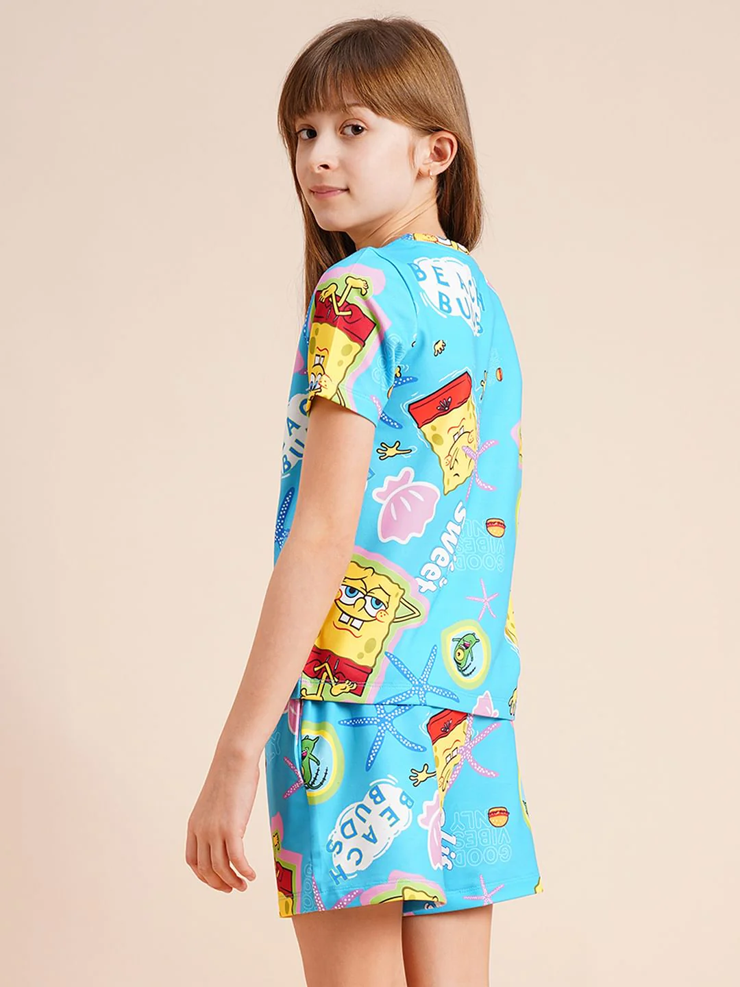 Girls Blue Spongebob Print T-Shirt - Image 3