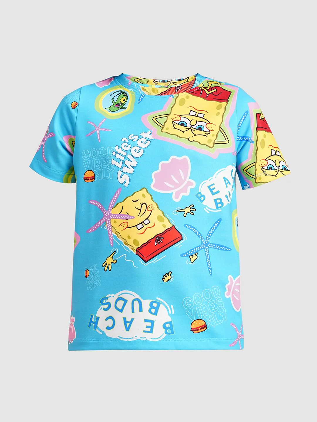 Girls Blue Spongebob Print T-Shirt - Image 6