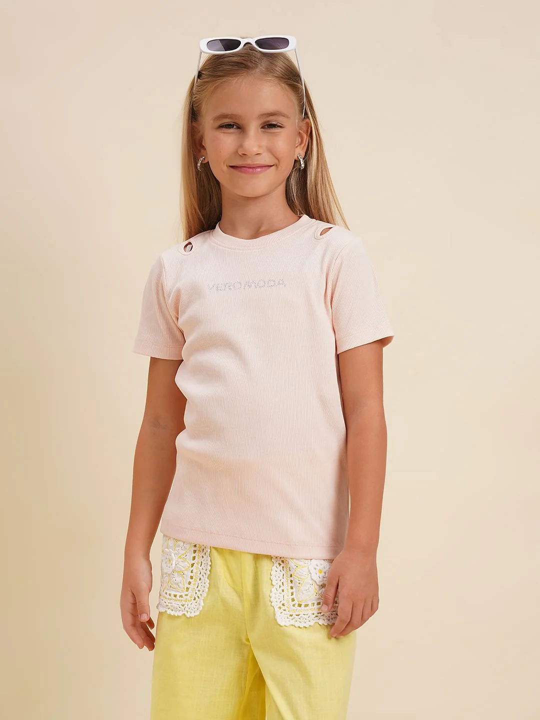 Girls Pink Logo Print T-Shirt