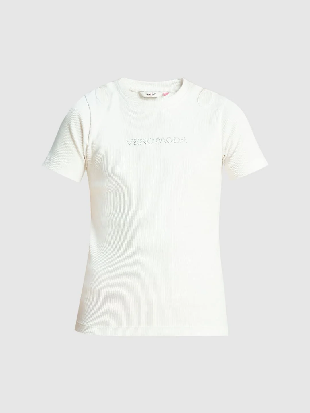 Girls White Rhinestone Text T-Shirt - Image 6