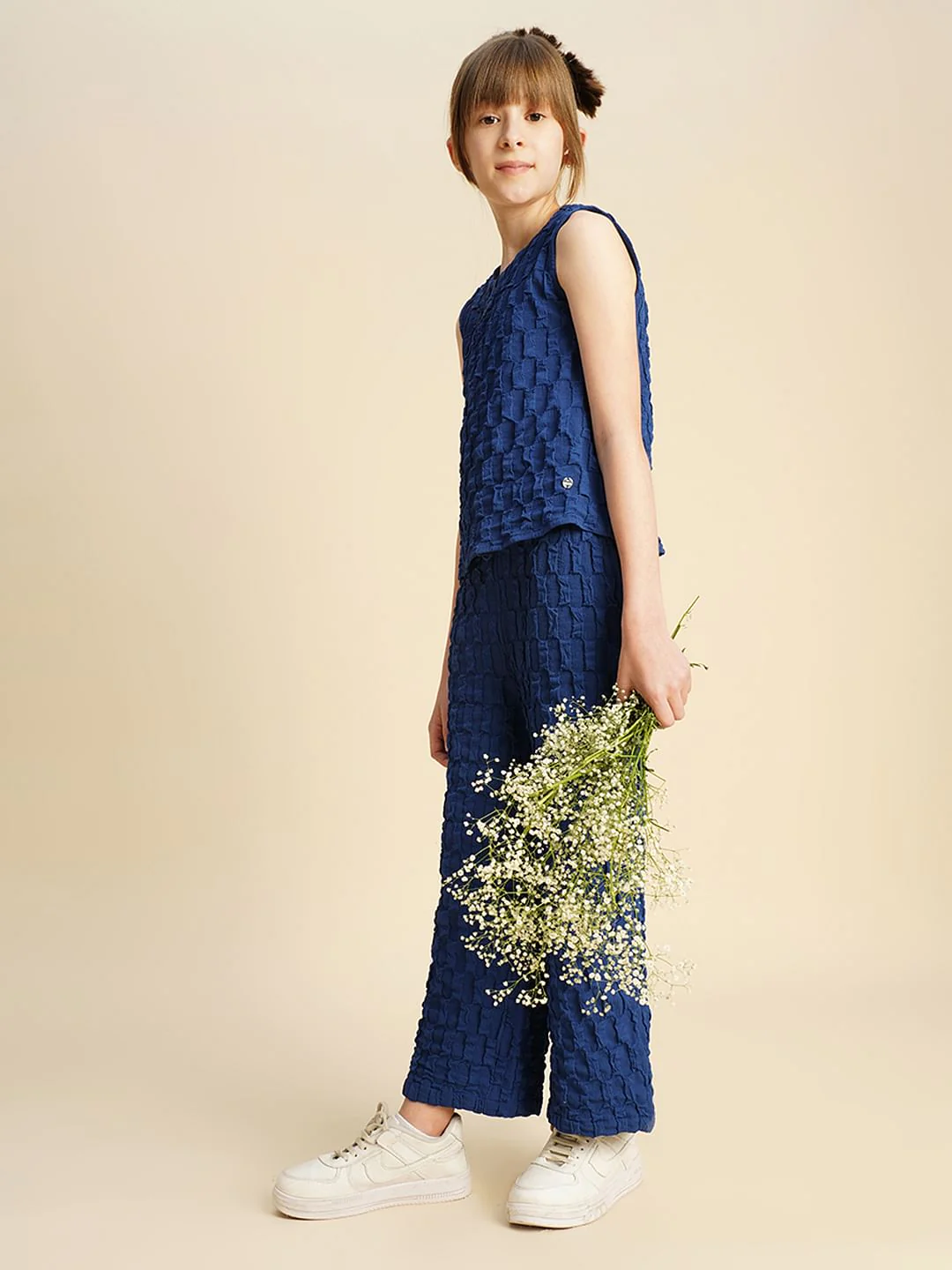 Girls Blue Sleeveless Co-Ord Set Top - Image 5
