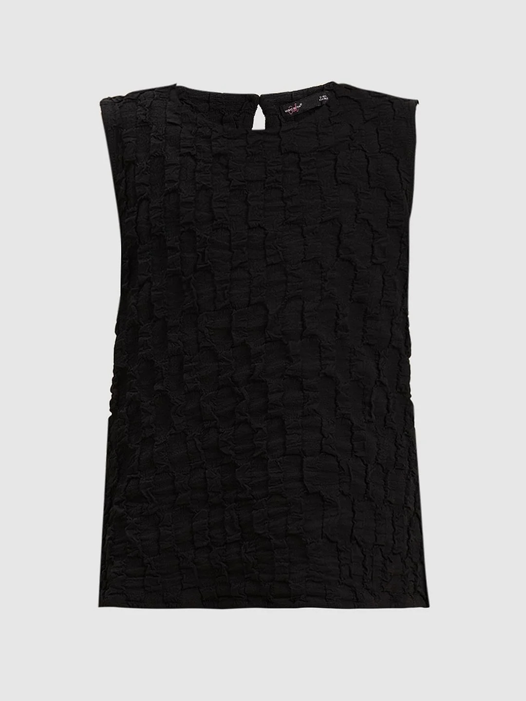 Girls Black Textured Co-Ord Set Top - Image 6