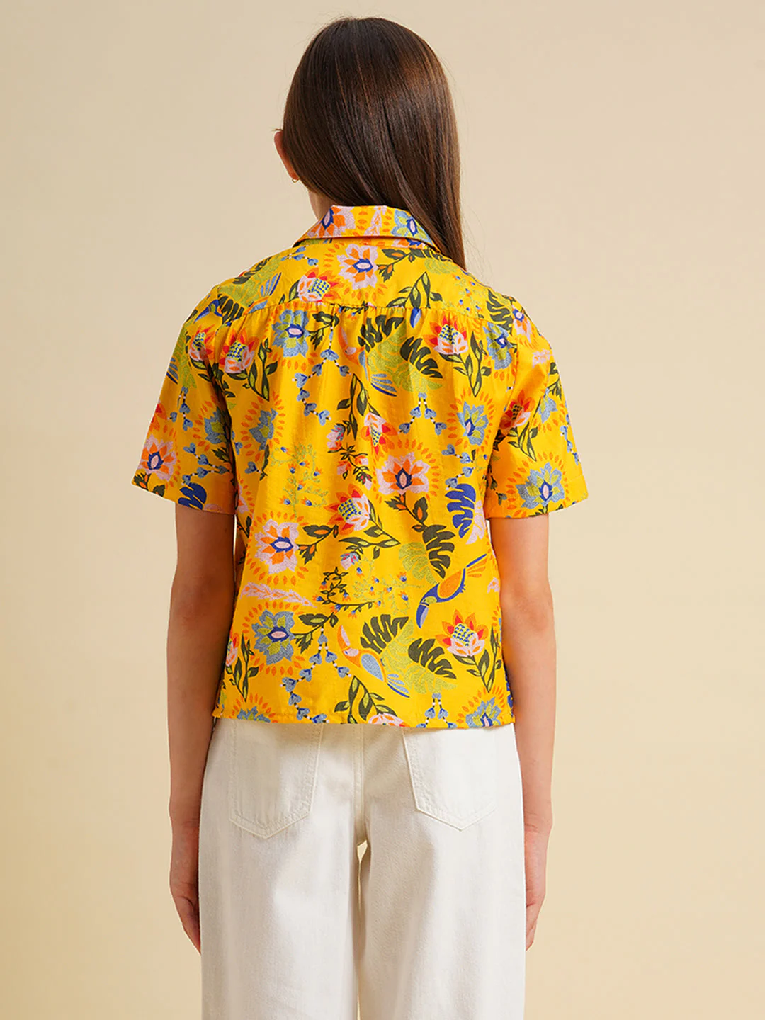 Girls Yellow Printed Shirt - Image 8