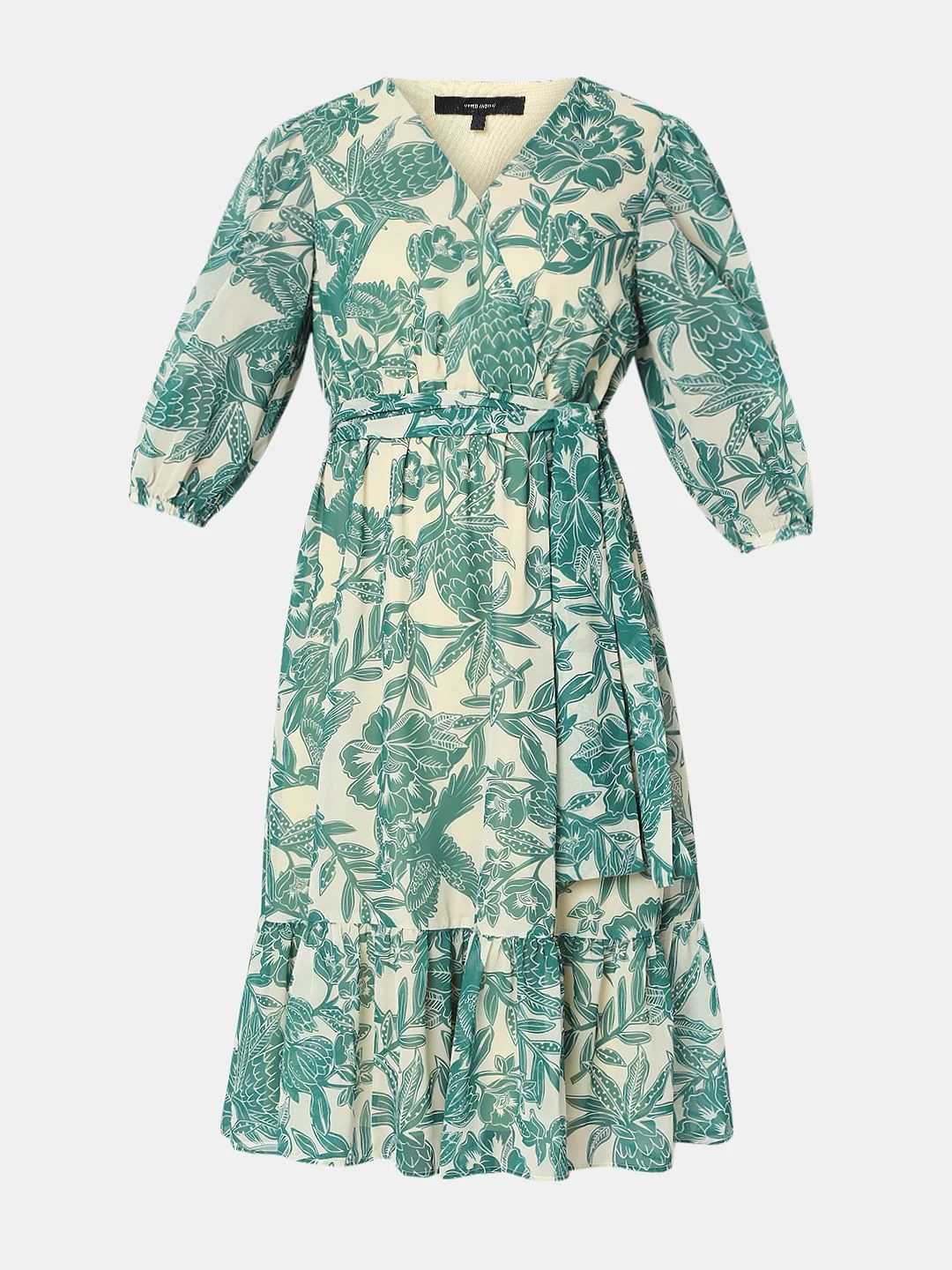 Green Printed Fit & Flare Dress - Image 7