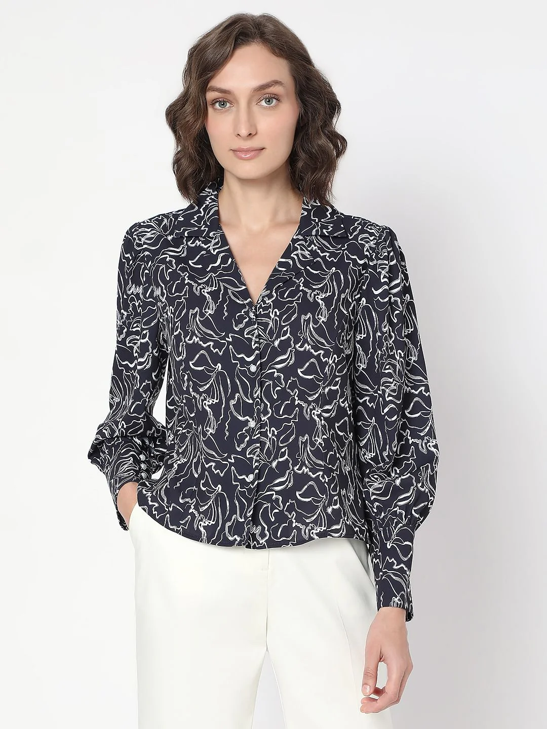 Black Abstract Print Shirt - Image 2