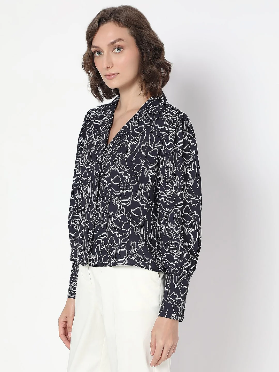 Black Abstract Print Shirt - Image 3