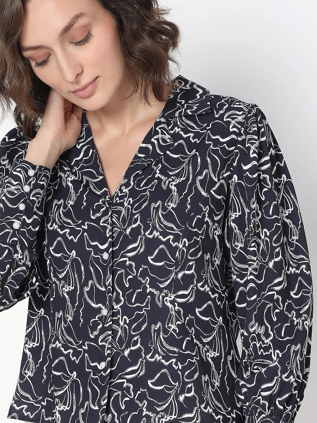Black Abstract Print Shirt - Image 6