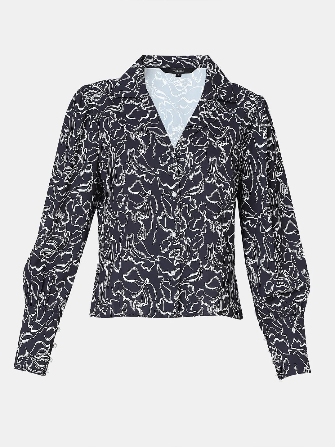 Black Abstract Print Shirt - Image 7