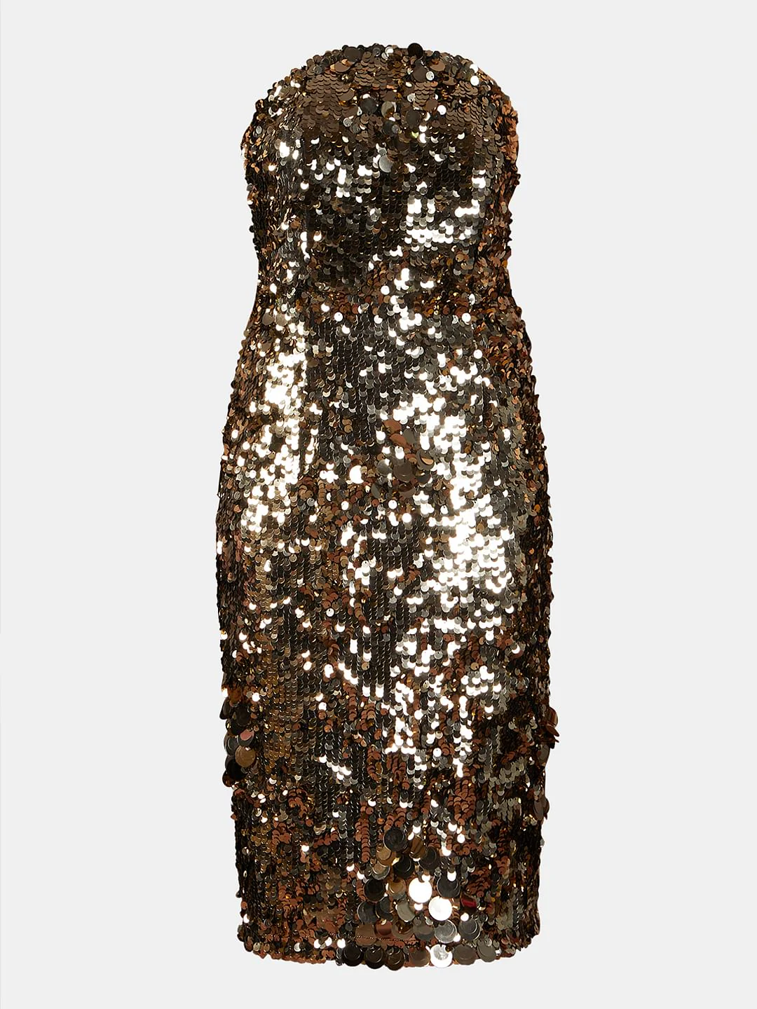 Golden Sequin Tube Dress - Image 7