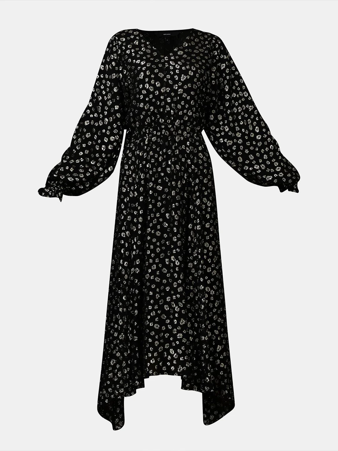 Black Metallic Lurex Midi Dress - Image 7
