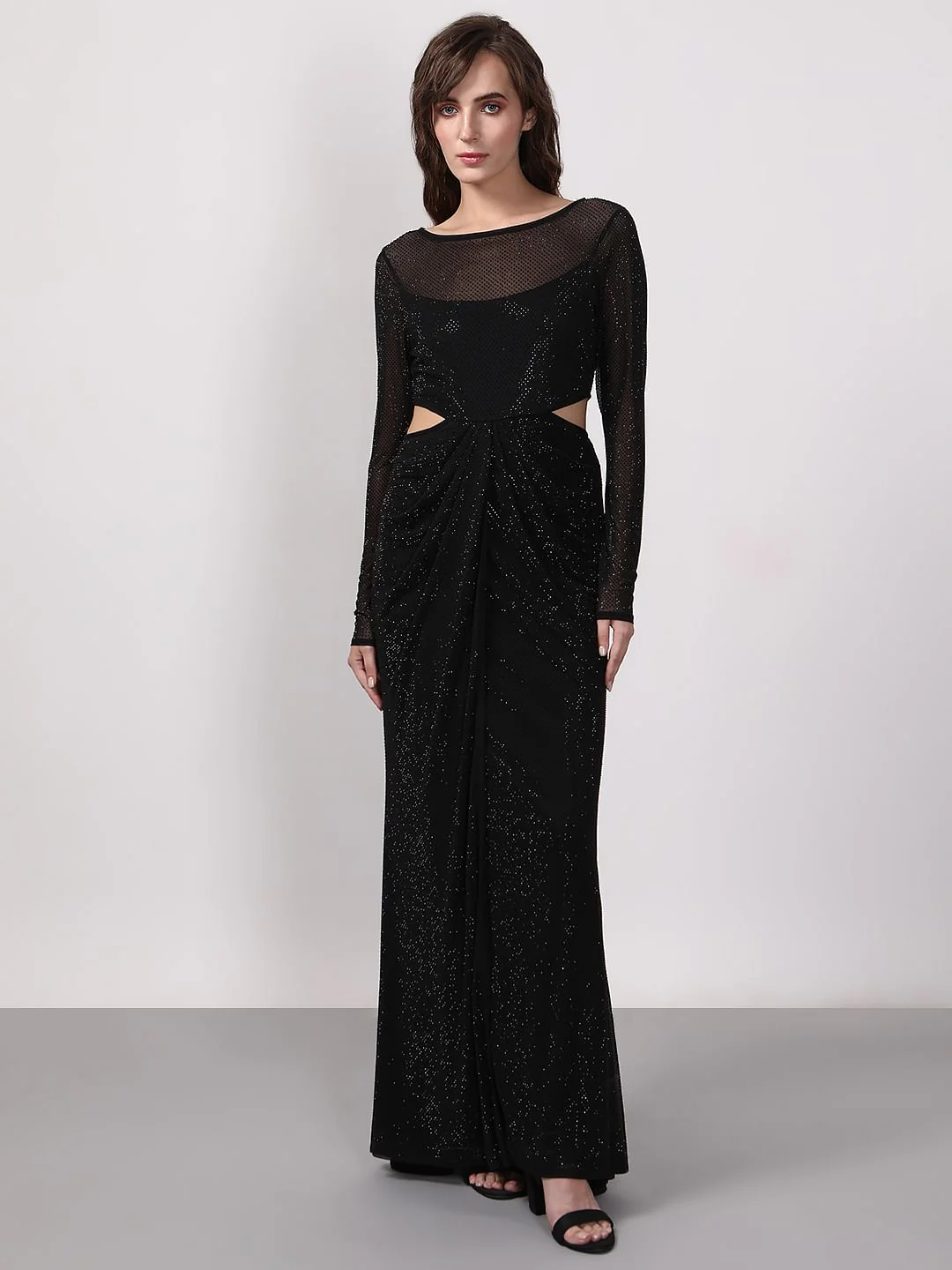 Black Diamante Maxi Dress - Image 2