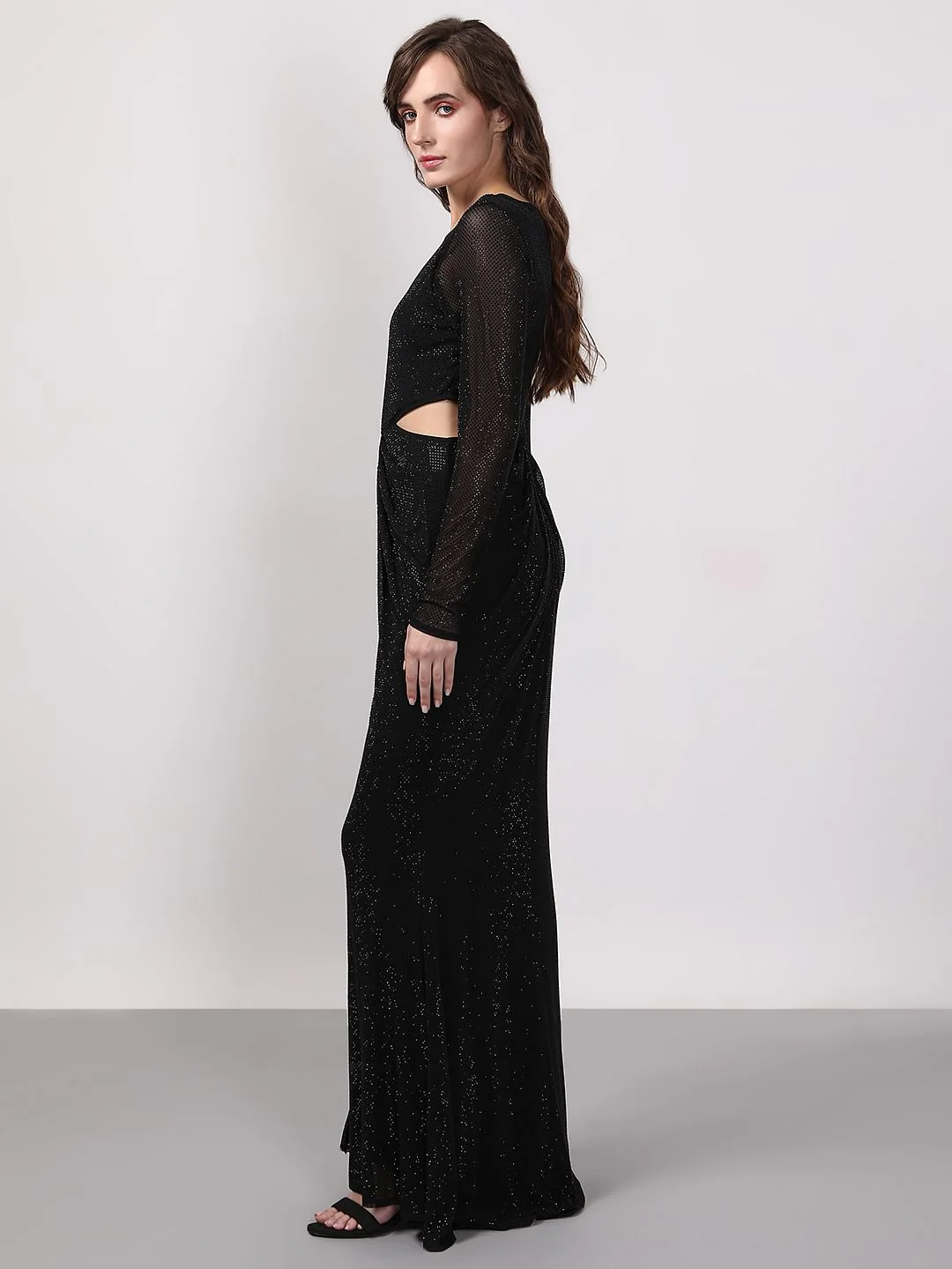 Black Diamante Maxi Dress - Image 3