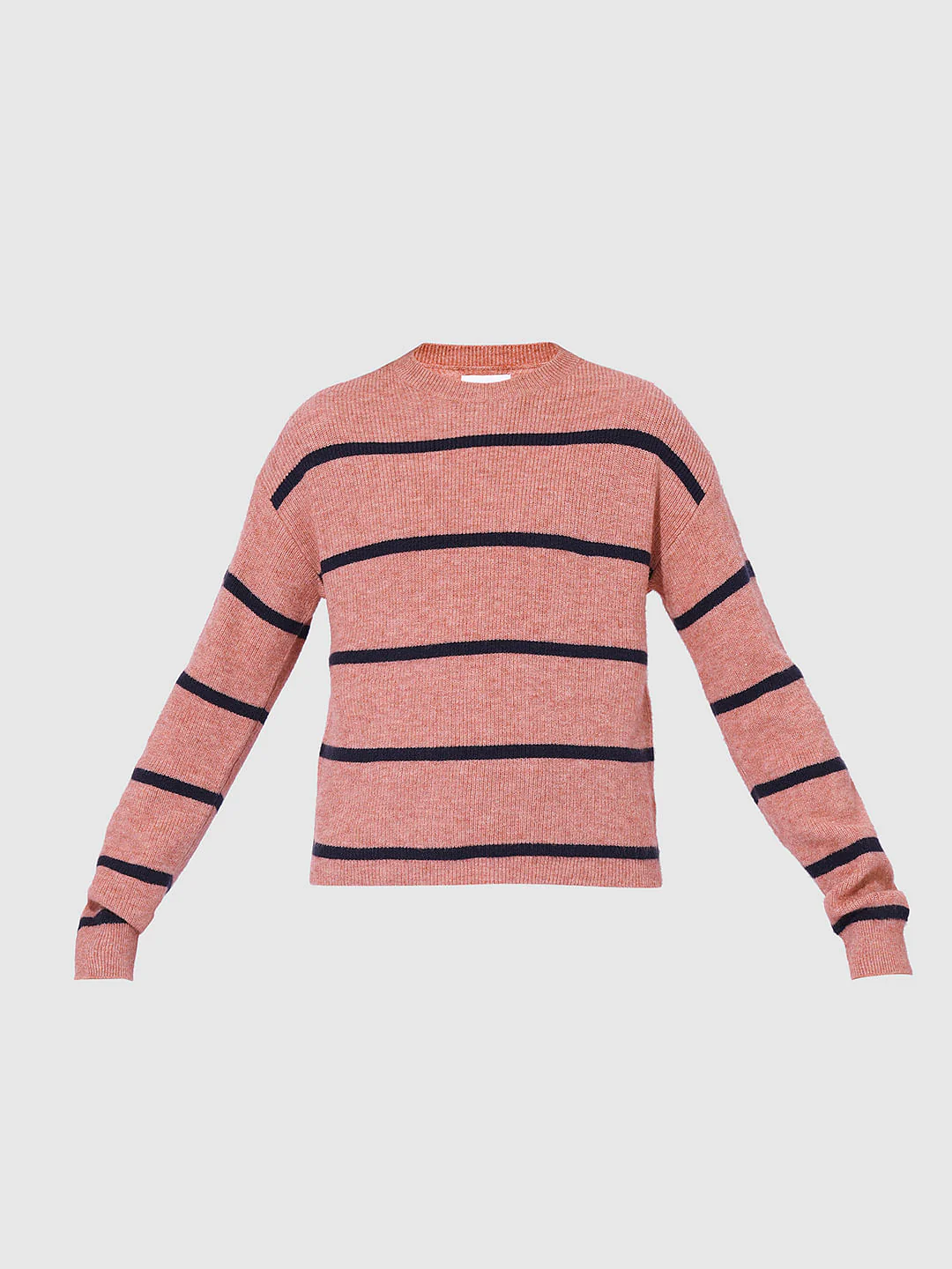 Girls Pink Vertical Striped Pullover - Image 6
