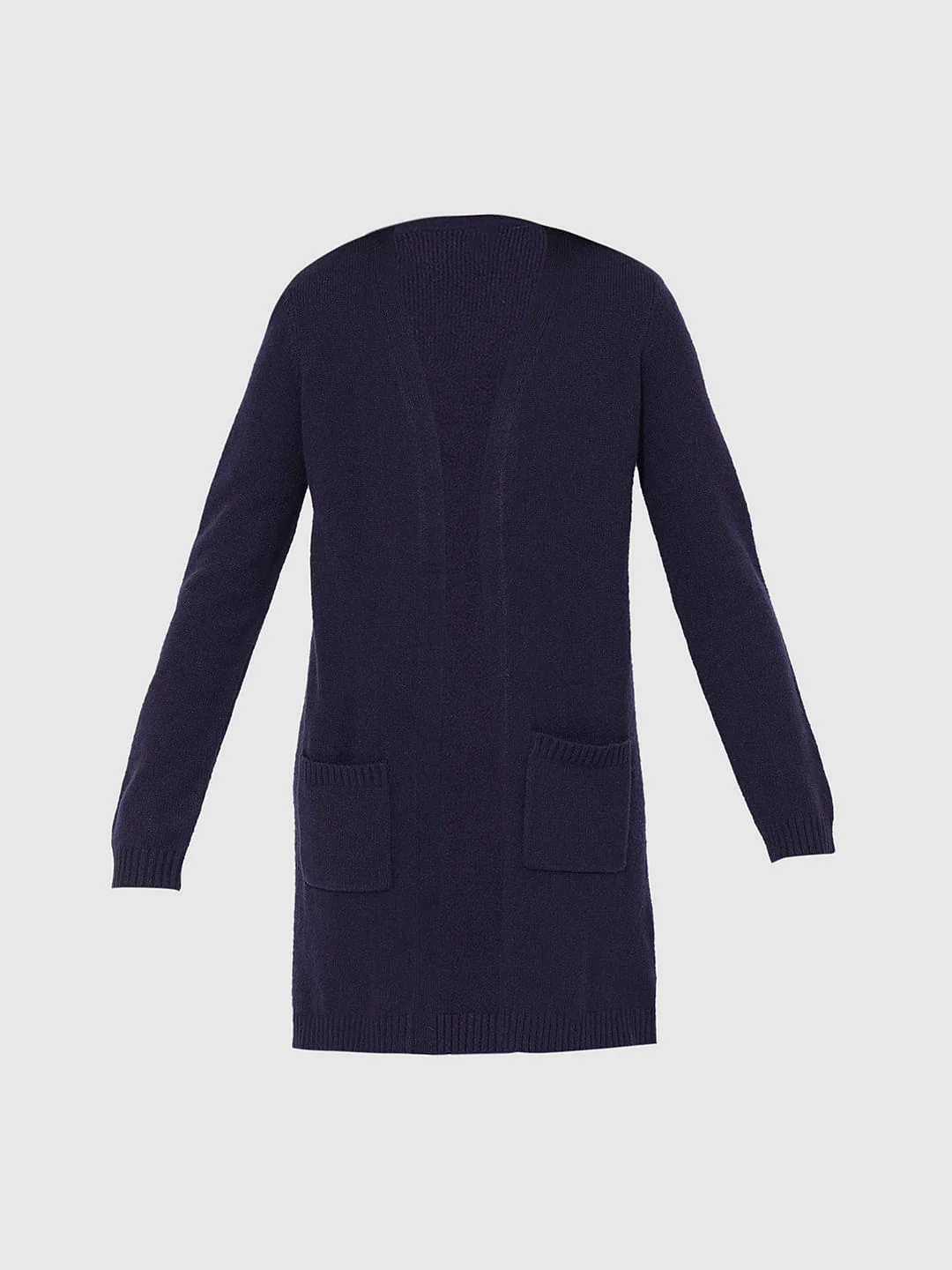 Girls Dark Blue Long Cardigan - Image 6