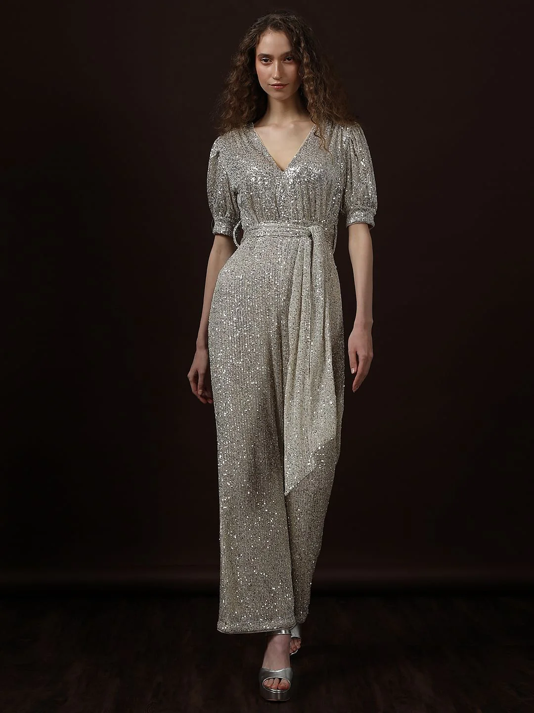 Silver Sequined Jumpsuit - Image 2