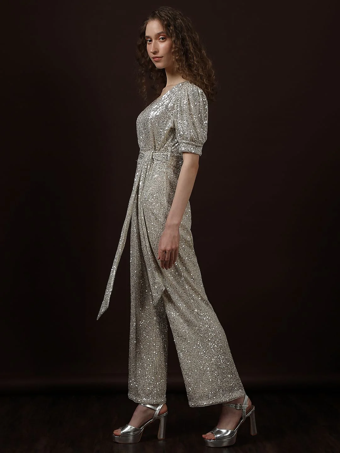 Silver Sequined Jumpsuit - Image 3