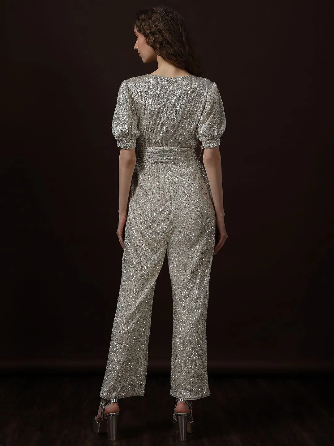 Silver Sequined Jumpsuit - Image 4